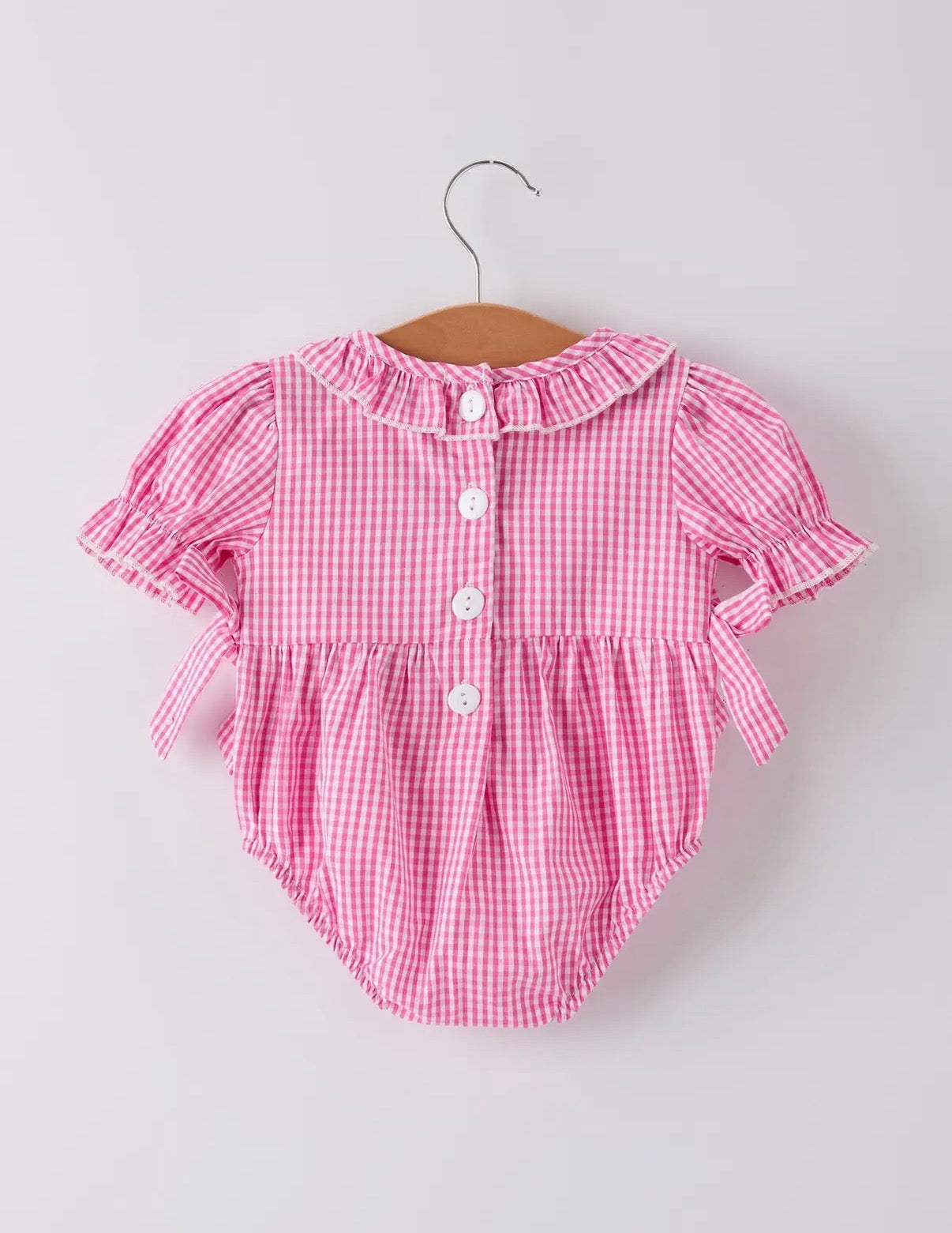 Pretty in Pink Bow Smocked Bubble