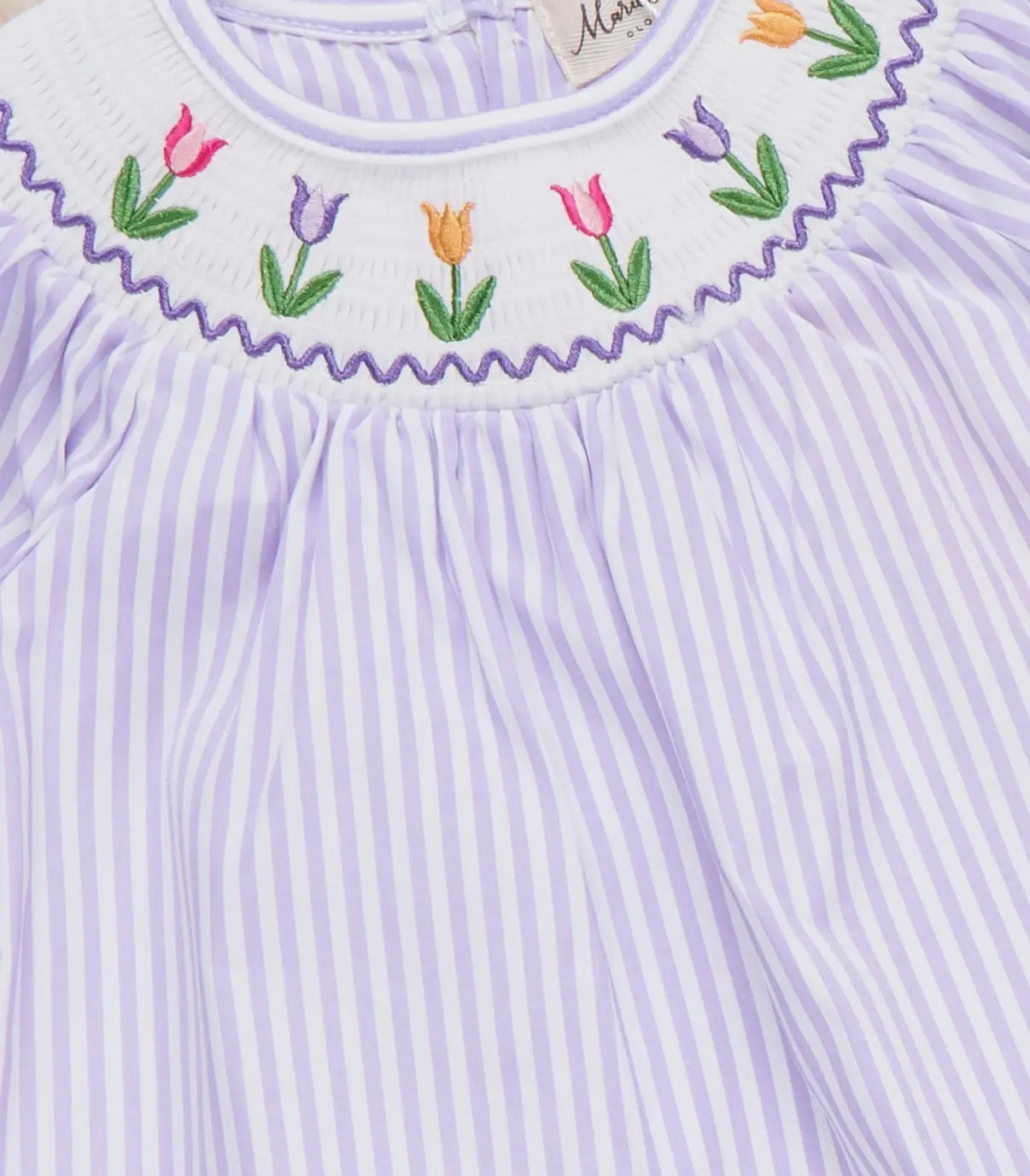 Lavender Tulip Smocked Bloomer Set