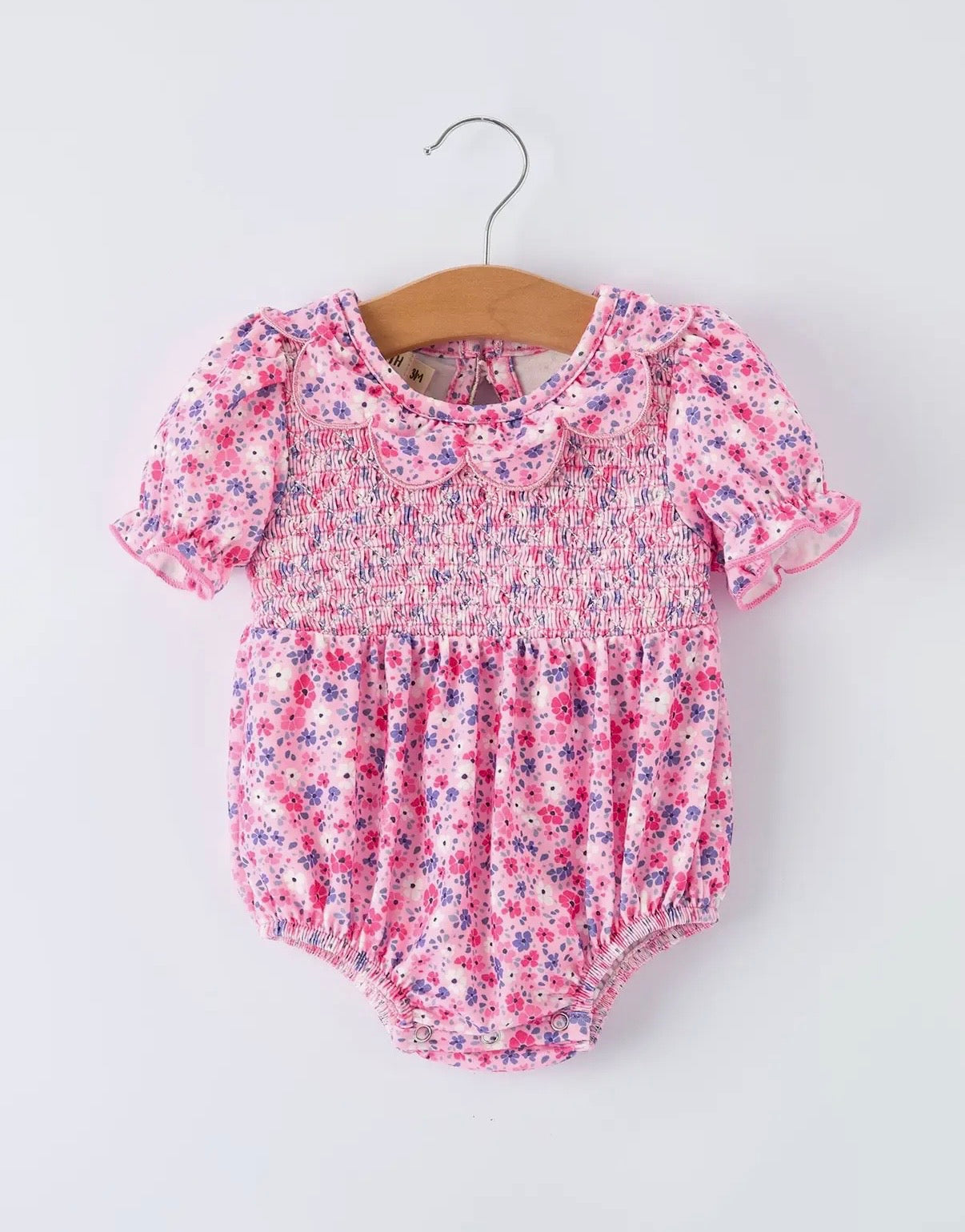 Pink Meadow Smocked Bubble